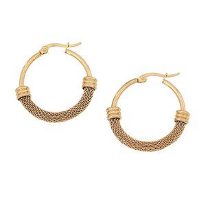 18K Gold Plated Mesh Hoop Earrings | Waterproof & Tarnish Resistant